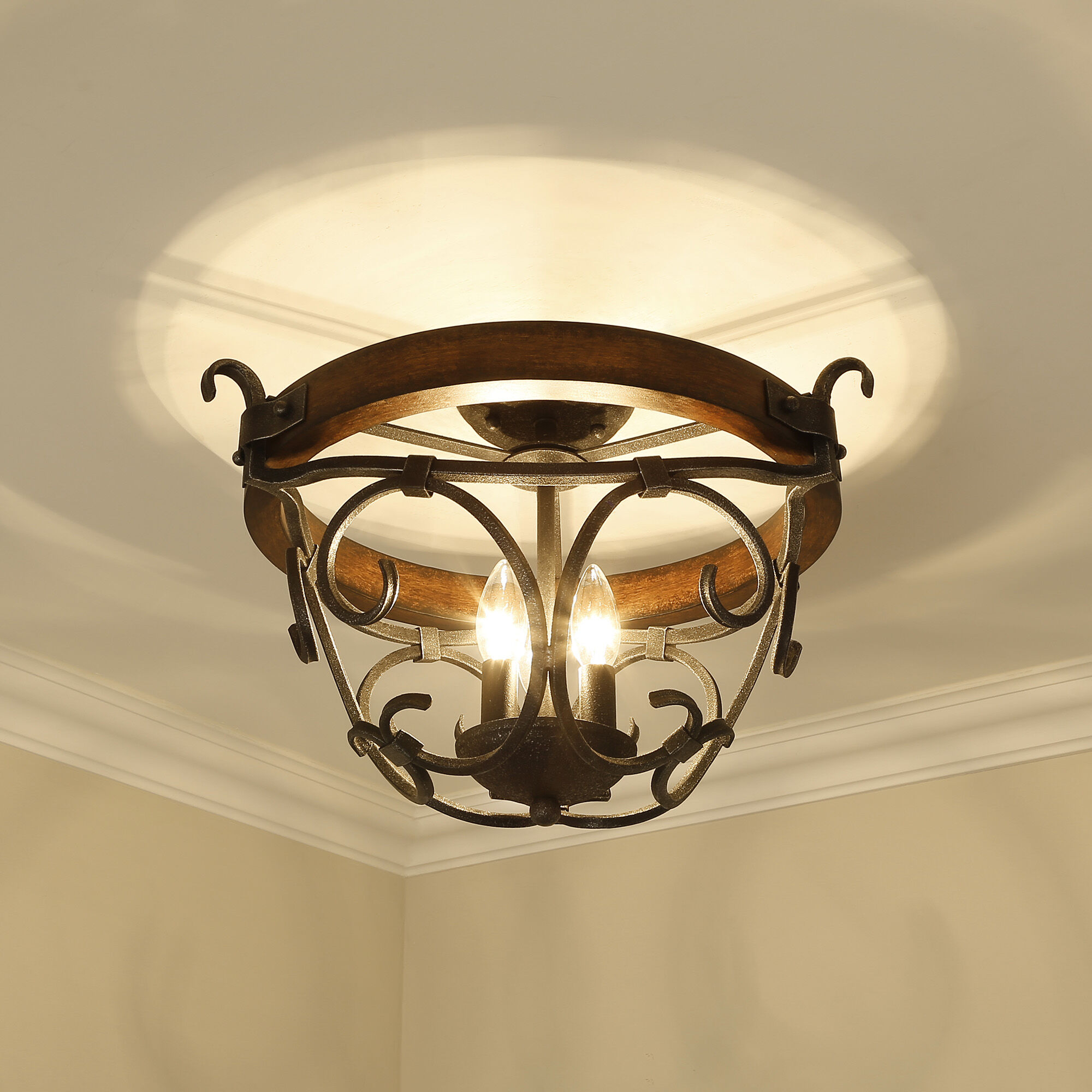Iron flush ceiling lights cheap